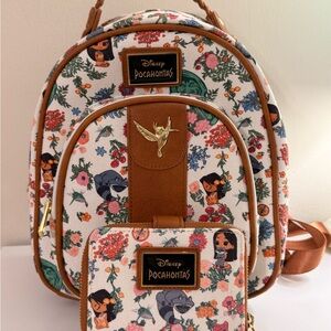 Her Universe Disney Pocahontas Chibi Mini Backpack and its matching wallet.